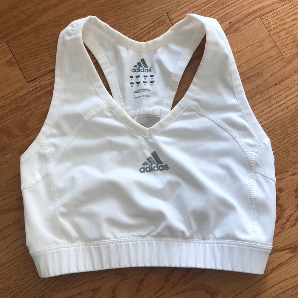 Adidas White Sports Bra